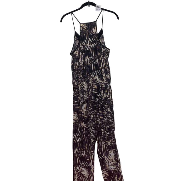 Banana Republic Romper, Pants Halter Back Cinched Waist, Size 6, Black Cream - Picture 3 of 3